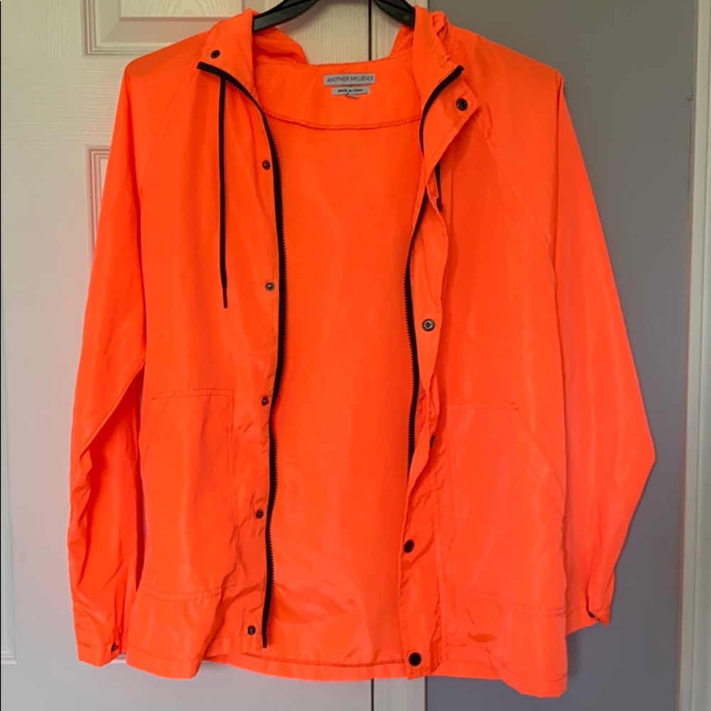 ASOS orange rain jacket